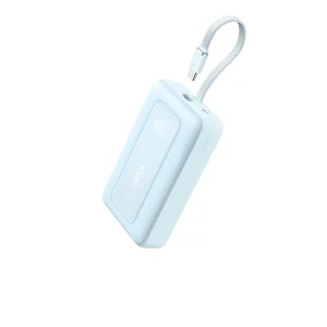 Anker Power Bank (20K, 30W, Built-In USB-C  Cable) Celeste