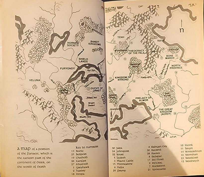 Clyde Caldwell's map from the Artifact of Evil novel