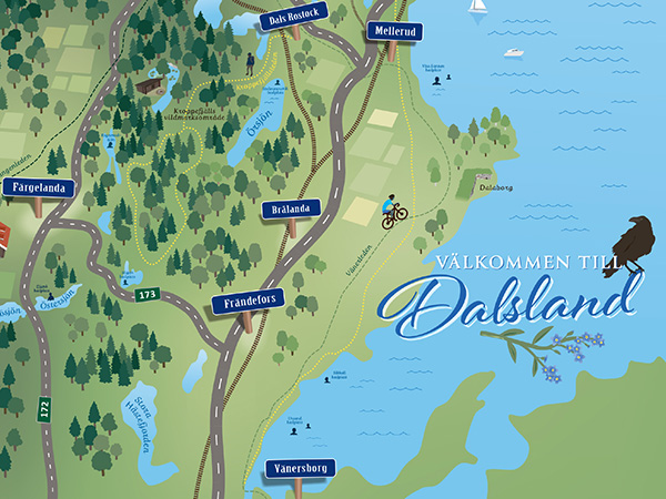 Dalslands center illustration karta