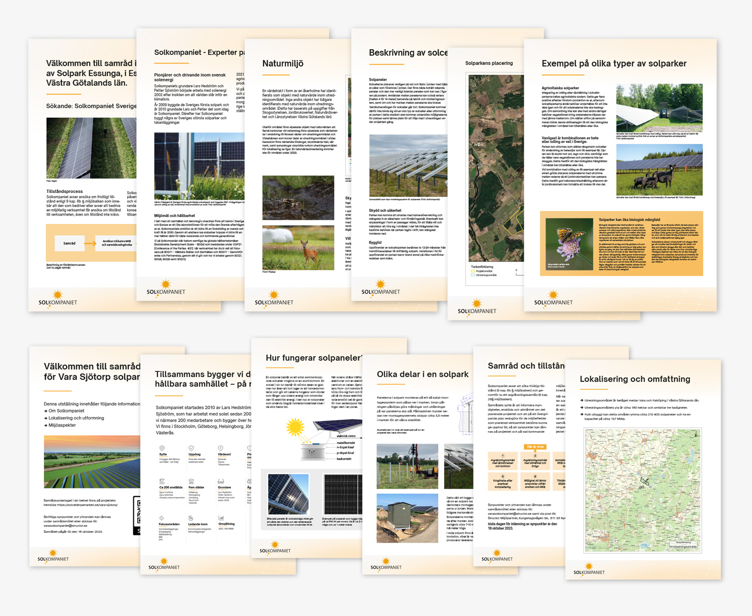 Layout och grafisk produktion av posters och PDF-filer för Solkompaniet