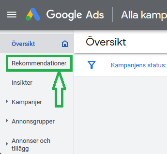 Rekommendationer för Google Ads optimering