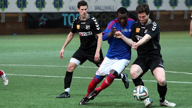 David Coulibaly scoret Vålerenga 2 sitt mål mot Senja i går. Foto: VIF Media.