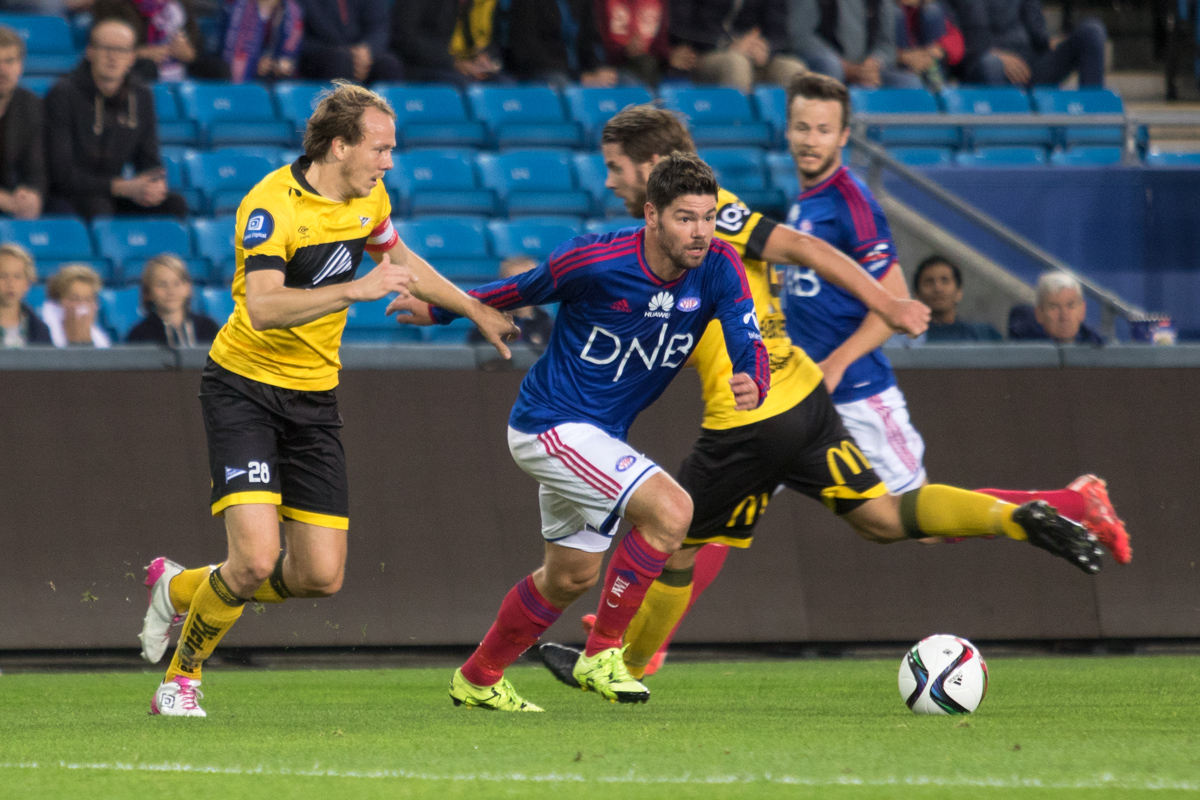 Daniel Fredheim Holm scoret Vålerengas første mål mot Vidar. Foto: Grydis.no