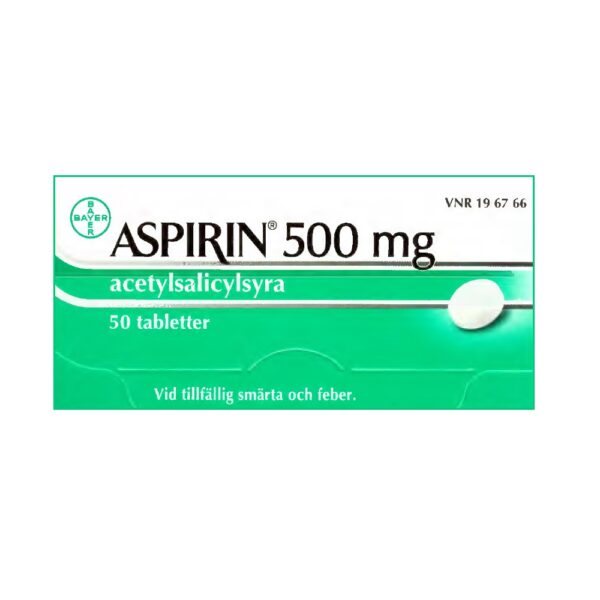 ASPIRIN 500mg 50 tabletter Vnr 19 67 66 web