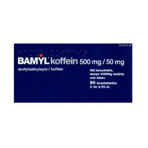 BAMYL koffein 500mg 50mg 50 brustabletter Vnr 04 27 42 web