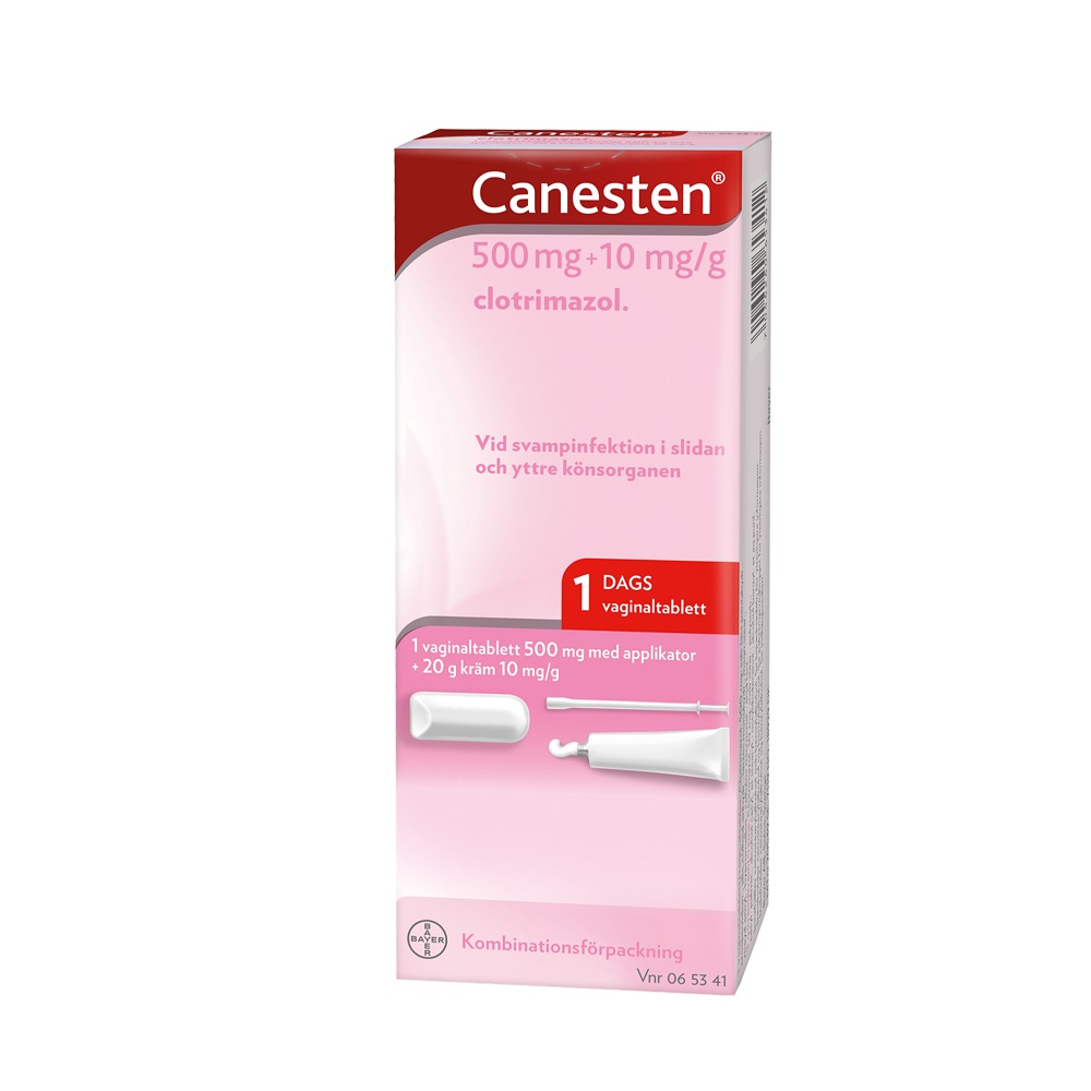 CANESTEN 1 Vaginaltabletter 500 mg + 20 g Kräm 10 mg/g