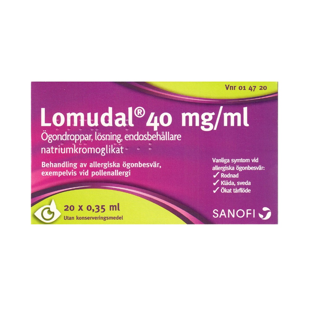 Lomudal 40 mg-ml Ögondroppar, lösning, endosbehållare 20 x 0,35 ml
