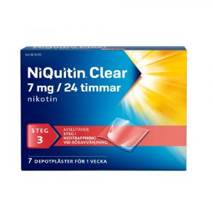 NIQUITIN CLEAR 7mg 24timmar 7 depotplaster steg 3 web