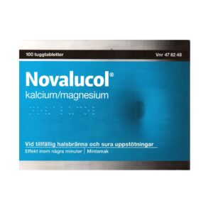 Novalucol kalcium magnessium Mintsmak 100 tuggtabletter Vnr 47 82 48 web