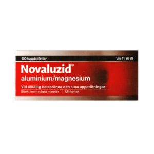 Novaluzid aluminium magnesium Mintsmak 100 tuggtabletter Vnr 11 3639 web