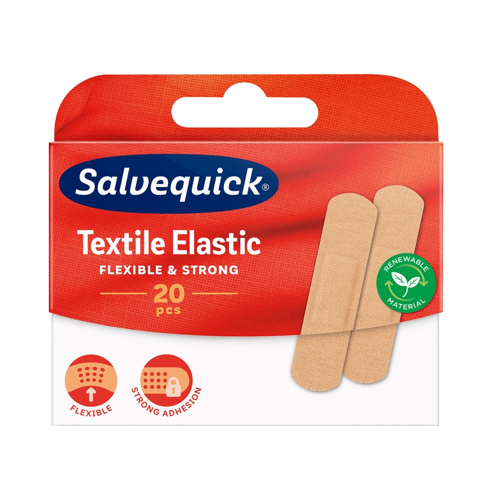 Salvequick Textile Elastic plåster 20 pcs
