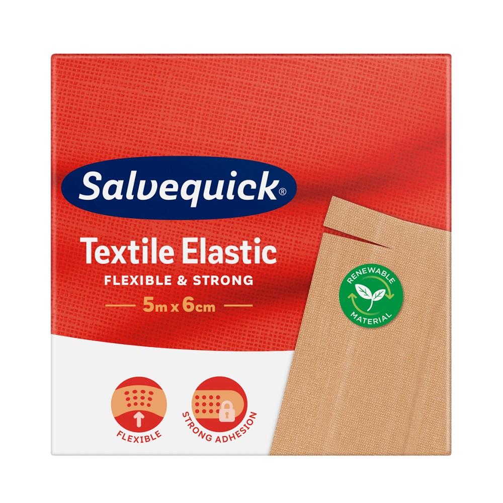Salvequick Textile Elastic plåster 5m x 6cm