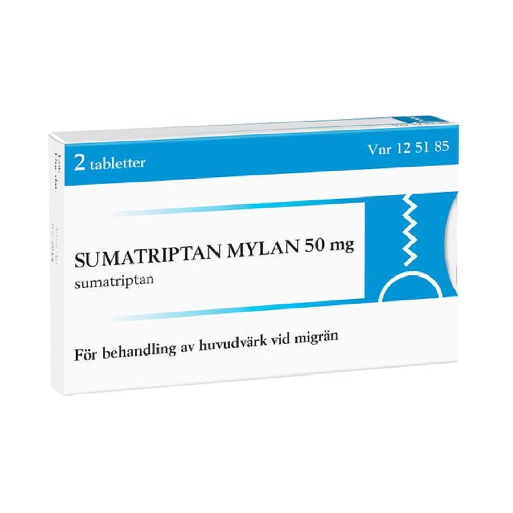 Sumatriptan Mylan 50 mg 2 tabletter