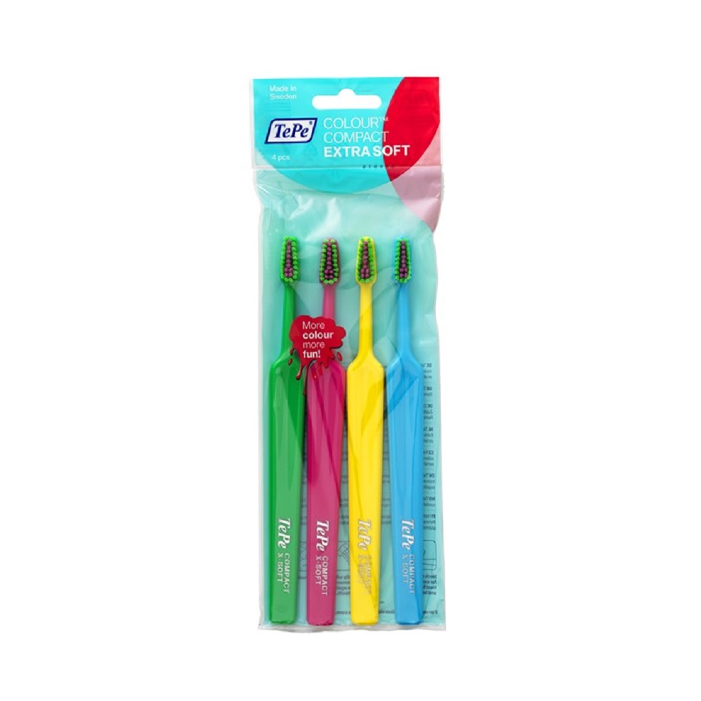 TePe Colour Compact Extra Soft tandborste 4 pcs