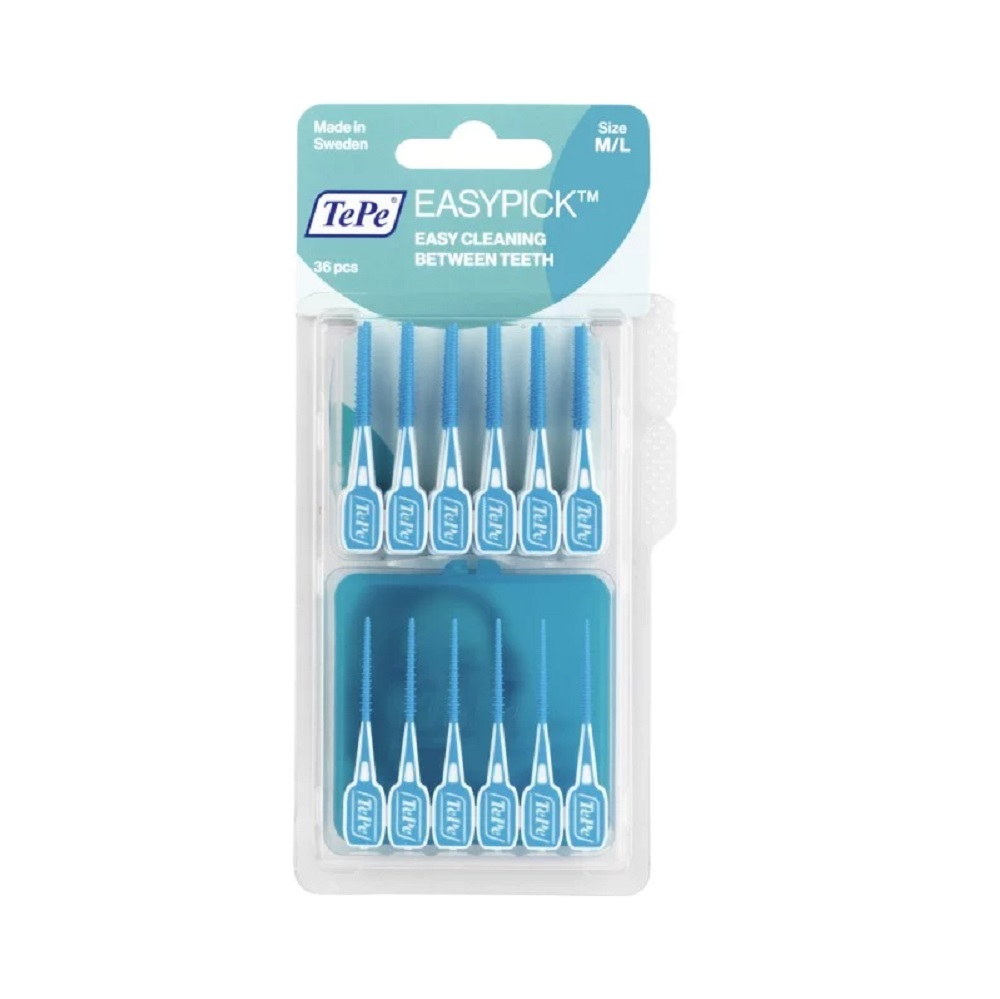 TePe EasyPick M/L Tandpetare Blå 36 pcs
