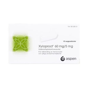 Xyloproct 60 mg 5 mg 10 suppositorier web