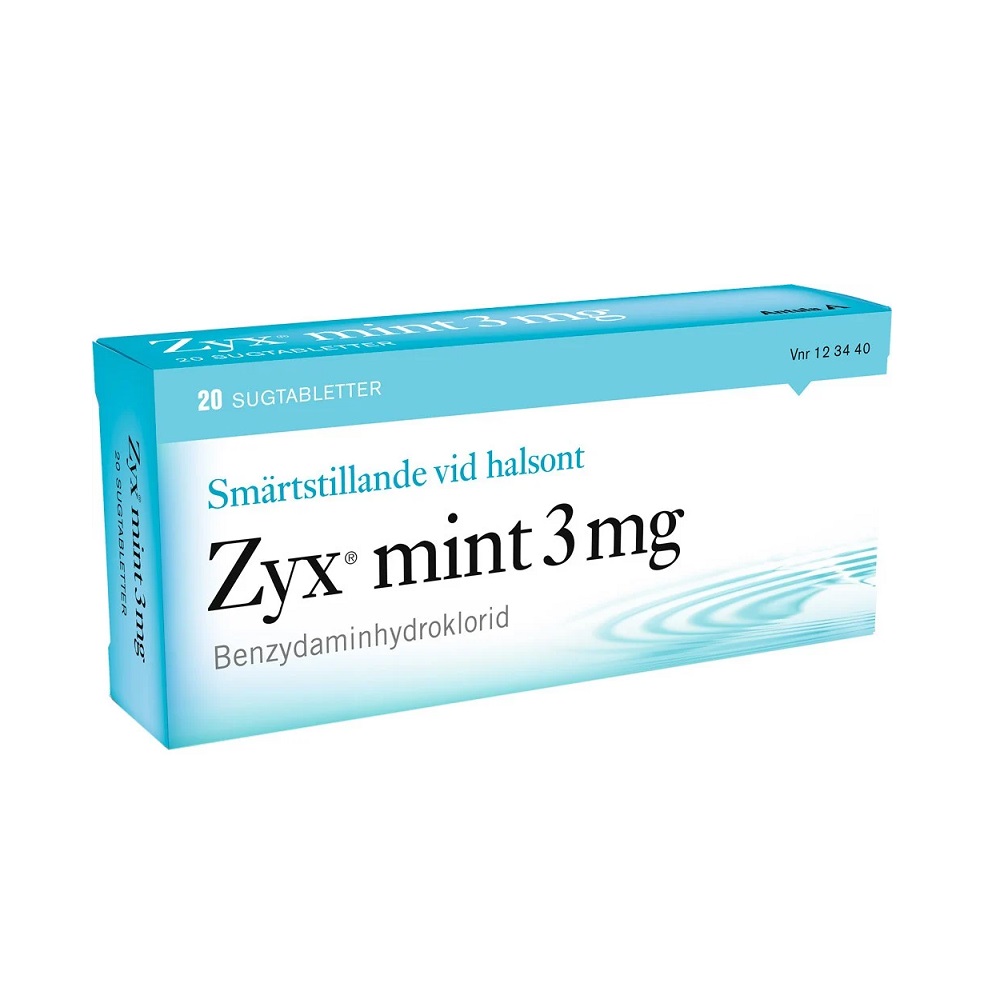 Zyx mint 3 mg 20 sugtabletter