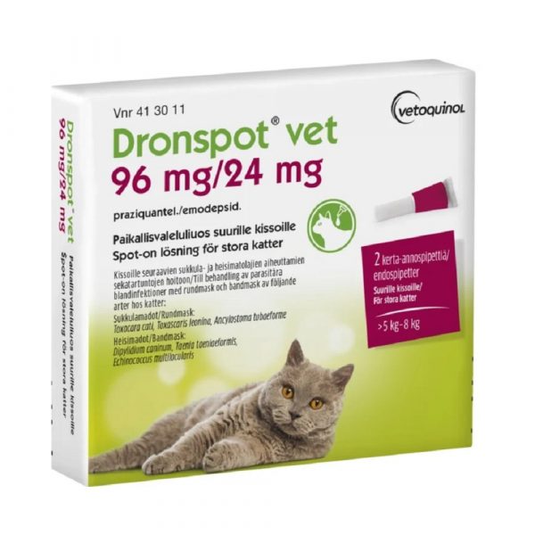 DRONSPOT VET 96 mg 24 mg Spot On losning for Stora katter 2 endospipetter web 1