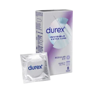 Durex Invisible Extra Lube Kondomer 8 st