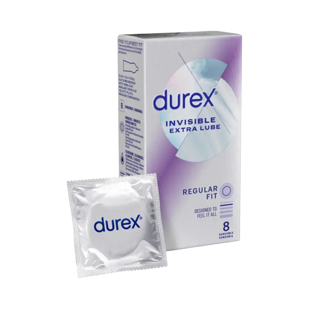 Durex Invisible Extra Lube Kondomer 8 st