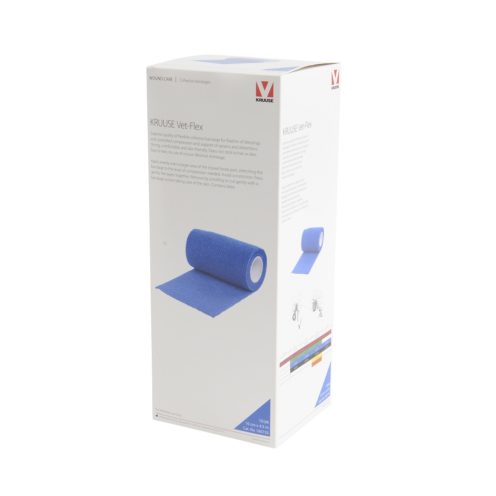 KRUUSE Vet-Flex blå 10 cm x 4,5 m 10 st