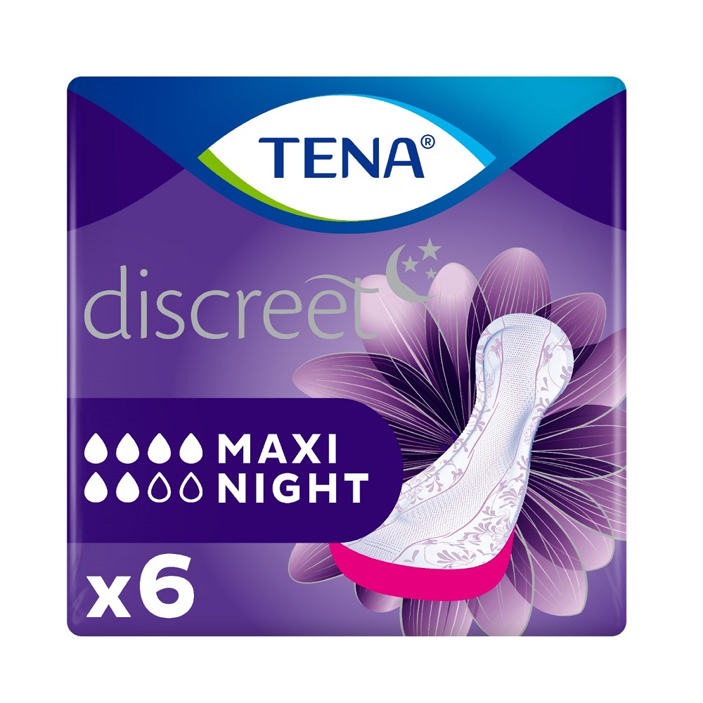 TENA Discreet Maxi Night Inkontinensskydd 6 st