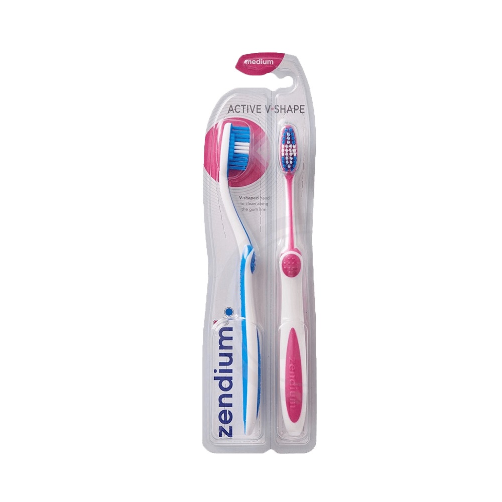 Zendium ACTIVE V-SHAPE MEDIUM TANDBORSTE 2 st