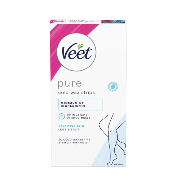 Veet Pure Wax Strips Ben Kropp Kanslig Hud 20 st web