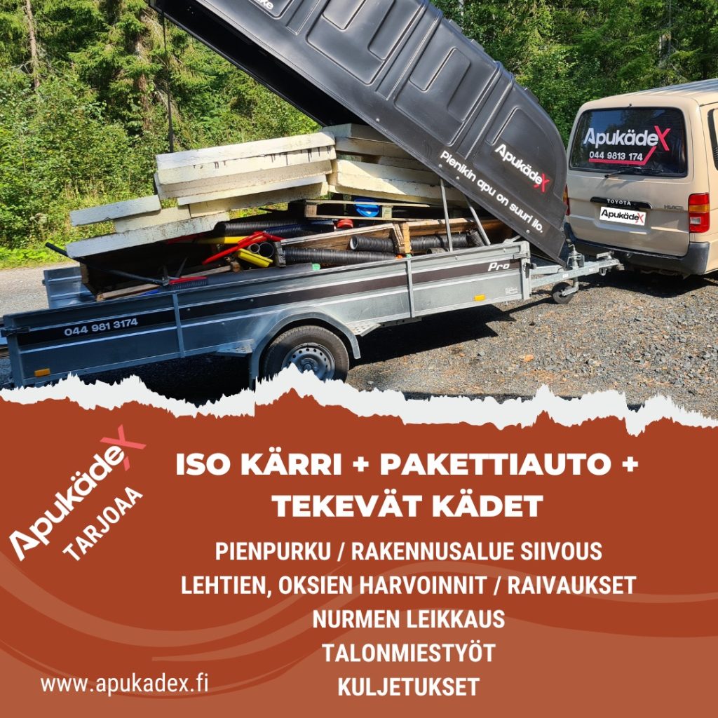 Iso peräkärri vuokraus Siilinjärvi, rakennus siivous