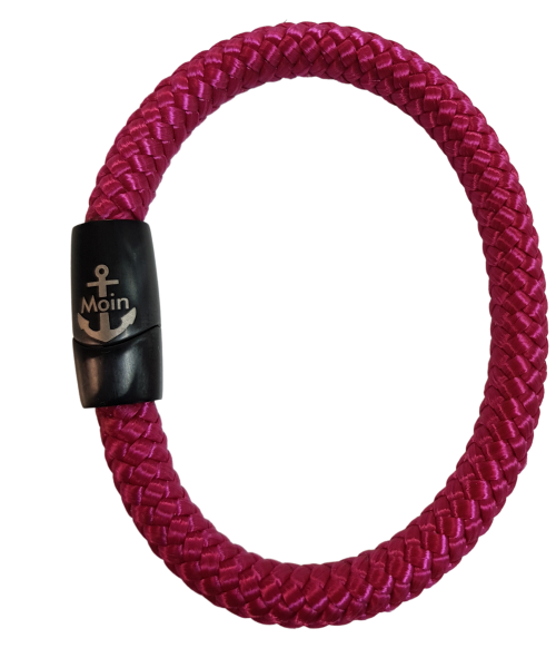 “Moin” im CRANBERRY Style 8 mm Segeltau mit silbernem oder schwarzem magnetischem Edelstahlverschluss