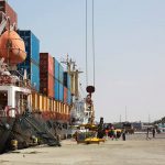 A cargo ship being loaded in the port of Berbera in Somaliland. Photo: ZACHARIAS ABUBEKER/Agence France-Presse/Getty Images