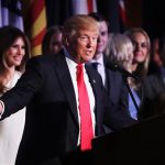Republican president-elect Donald Trump delivers his acceptance speech during his election night event at the New York Hilton Midtown in the early morning hours of November 9, 2016 in New York City. (Photo by AFP)