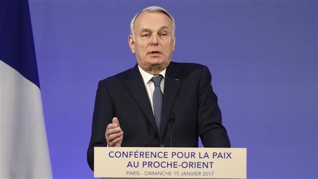 French Foreign Minister Jean-Marc Ayrault addresses delegates at the opening of the Mideast peace conference in Paris, France, on January 15, 2017. (Photo by AFP)