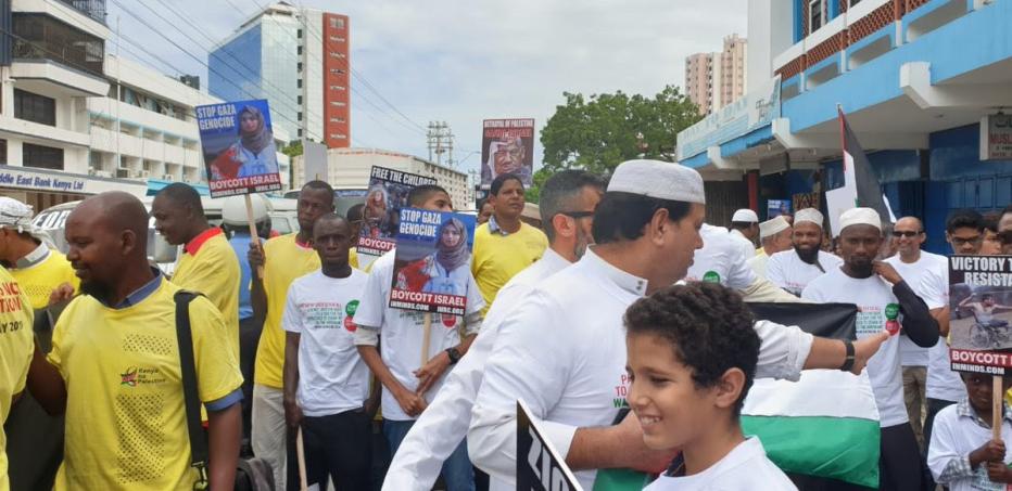 For Quds Day, Kenyans gathered in Mombasa to protest the ongoing Israeli occupation of Palestine, on May 31, 2019 [Afro-Palestine Newswire Service]