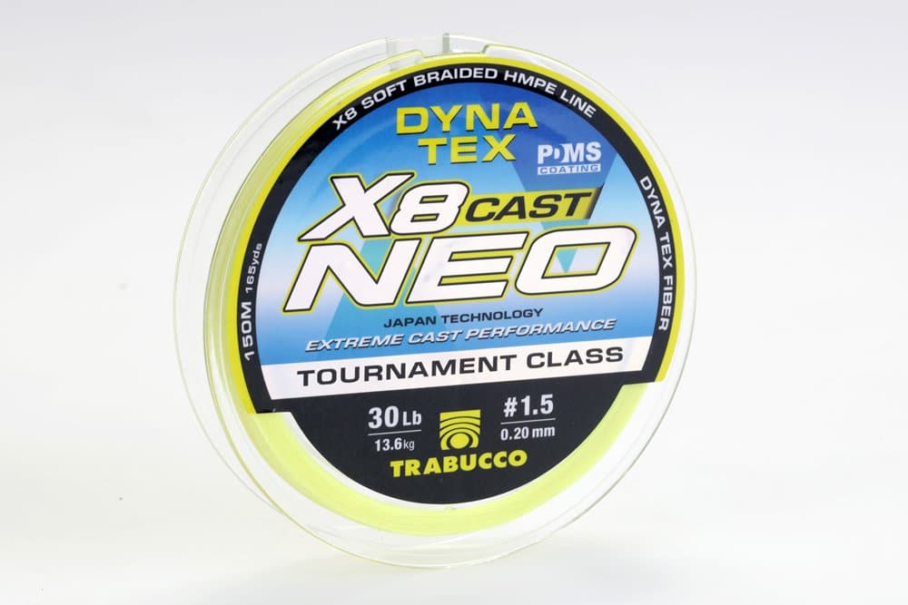 Door de compacte manier van vlechten met acht fibers is de Trabucco Dyna-Tex Neo X8 Cast mooi rond van vorm, hierdoor kun je er verre en uiterst precieze worpen mee maken.