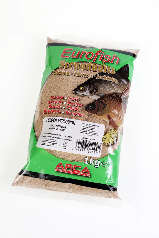 Het Eurofish Feeder Explosion lokvoer uit het aanbod van Arca is een lokvoer dat veelzijdig in te zetten is op verschillende waterdieptes, behalve bij het vissen met de voerkorf ook bij het vissen met de dobber.