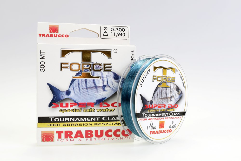 Het Trabucco T-Force Super Iso nylon uit het assortiment van groothandel Arca is speciaal ontwikkeld voor het vissen op zoutwater.