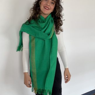 Green silk scarf