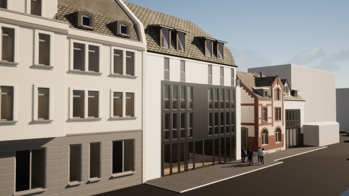 Zwei Neubauten integriert zwischen denkmalgeschützten Gebäuden - Bergisch Gladbacher Straße