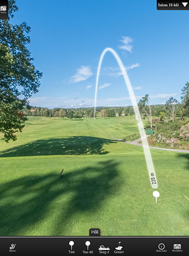 Virtuell rundtur på golfbana.