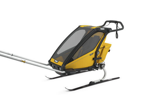 thule chariot sport black spectra yellow skiing