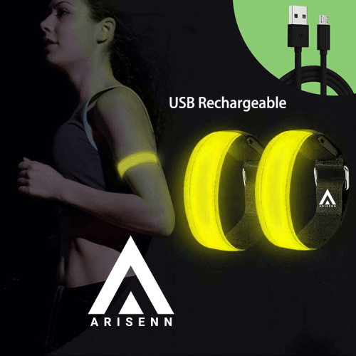 GEEL armband hardloop verlichting oplaadbaar