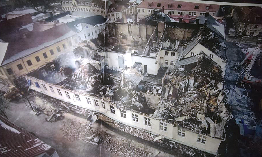 Ett helt kvarter i gamla staden förstördes vid branden i Kristianstad 2005.