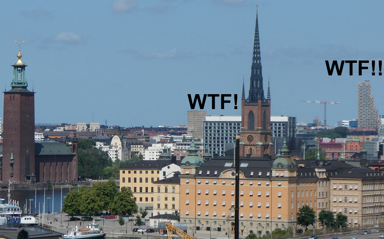 Numera är det inte bara Waterfront som stör Stockholms vackra skyline. Snegla uppe till höger för att se Mordors torn!