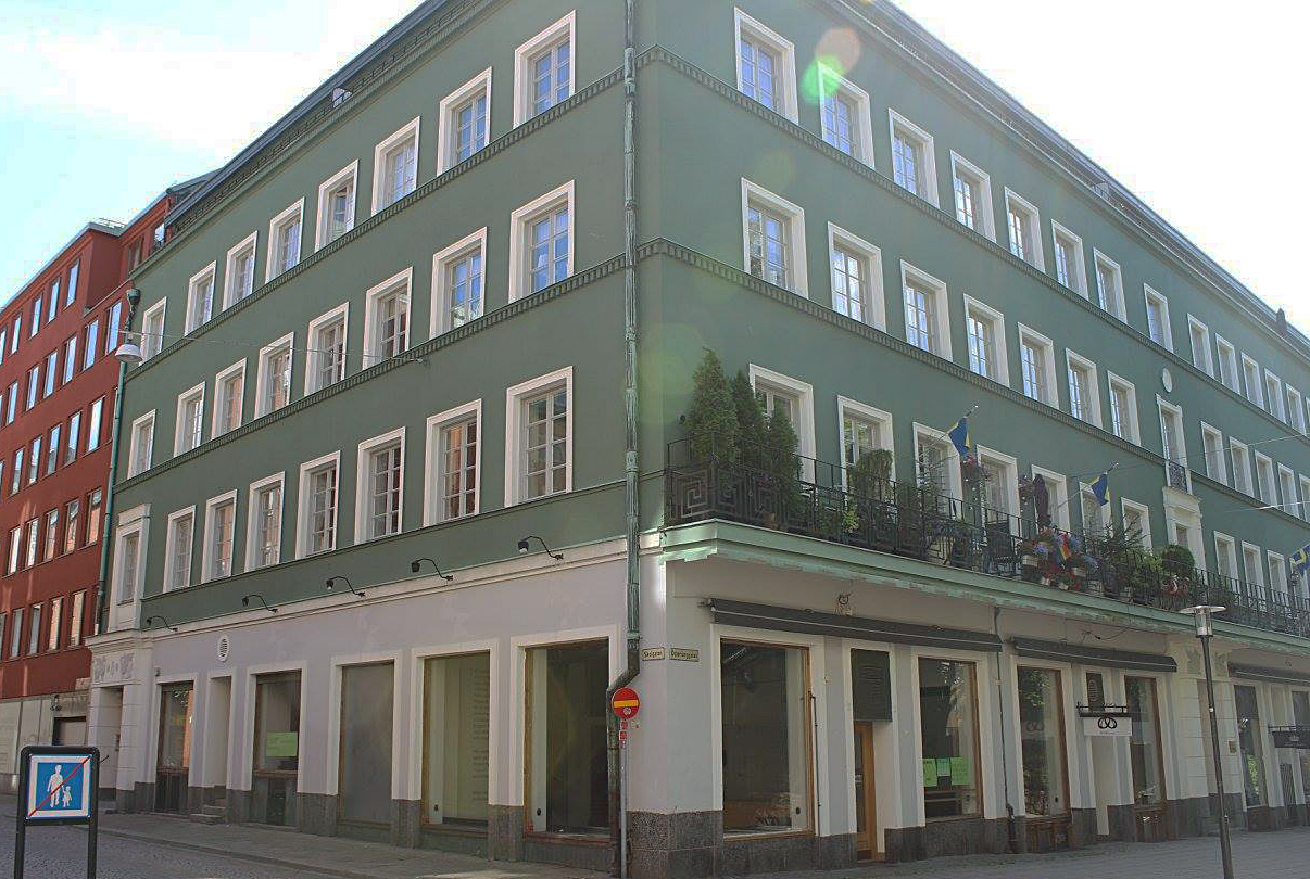 Det gröna huset på Österlånggatan 19-21 är en av Borås vackraste byggnader.