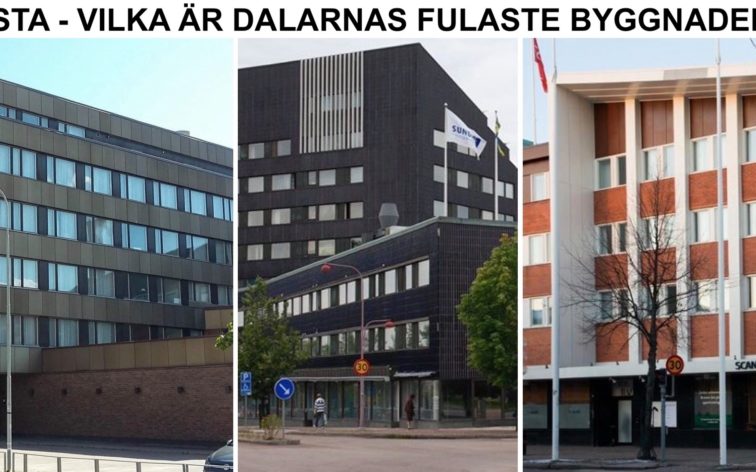 Lista - Dalarnas fulaste byggnader, dvs Falun, Borlänge, Ludvika, Mora, Avesta osv.
