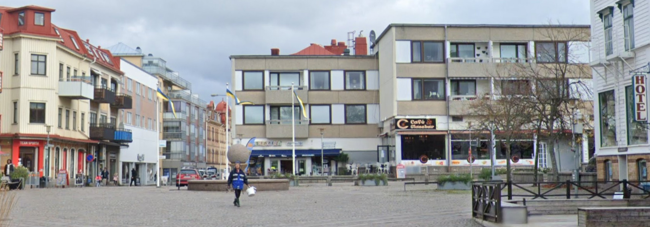 Kungstorget i Lysekil efter rivningarna.