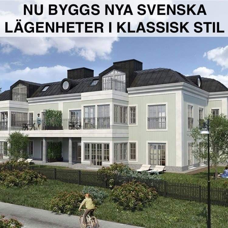 Nya lägenhetshus i klassisk stil i Steninge.