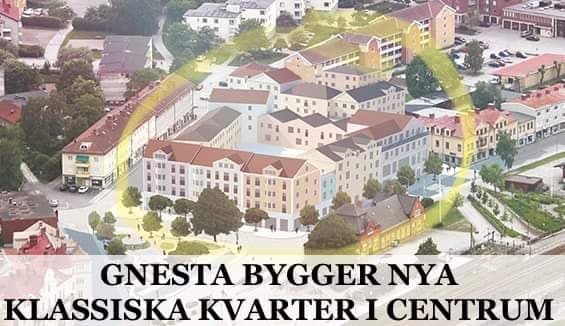 Gnesta bygger nya klassiska kvarter. En plan för hur Gnesta centrum ska utvecklas antogs nyligen av fullmäktige. Där föreslås bland annat att en domuslåda och parkeringsplatser ska omvandlas till klassiska kvarter.