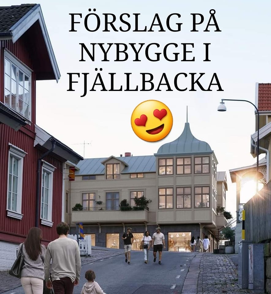 Förslag på ny byggnad i Fjällbacka. Henrik Schulz Studio har tidigare bara ritat lådor, men tack vare upprorets mer tillåtande tider har han för första gången vågat rita vackert. 